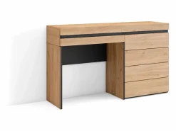 Skraut Home Tocador, 127x35x75cm, Con cajón, Cómoda, Cajonera, Roble