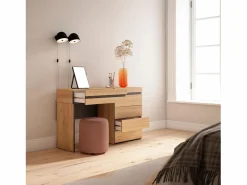 Skraut Home Tocador, 127x35x75cm, Con cajón, Cómoda, Cajonera, Roble