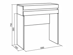 Skraut Home Tocador, 70x35x75cm, Con cajón, Con almacenamiento,