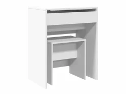 Tocador y taburete 60x40x113,5 cm Blanco