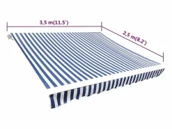 Toldo de lona y blanco 350x250 cm ES763252 Azul