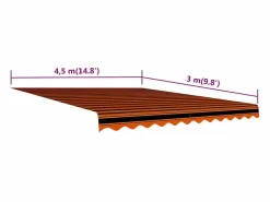 Discount Toldo de lona naranja y marrón 450x300 cm ES266870 Estor Y Toldo