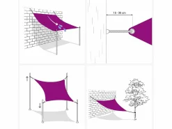 Clearance Toldo de vela triangular tela Oxford color 3x3x4,24 m ES328866 Crema