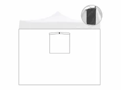 Toldo lateral impermeable de 2x2m con ventana de repuesto para cenador plegable