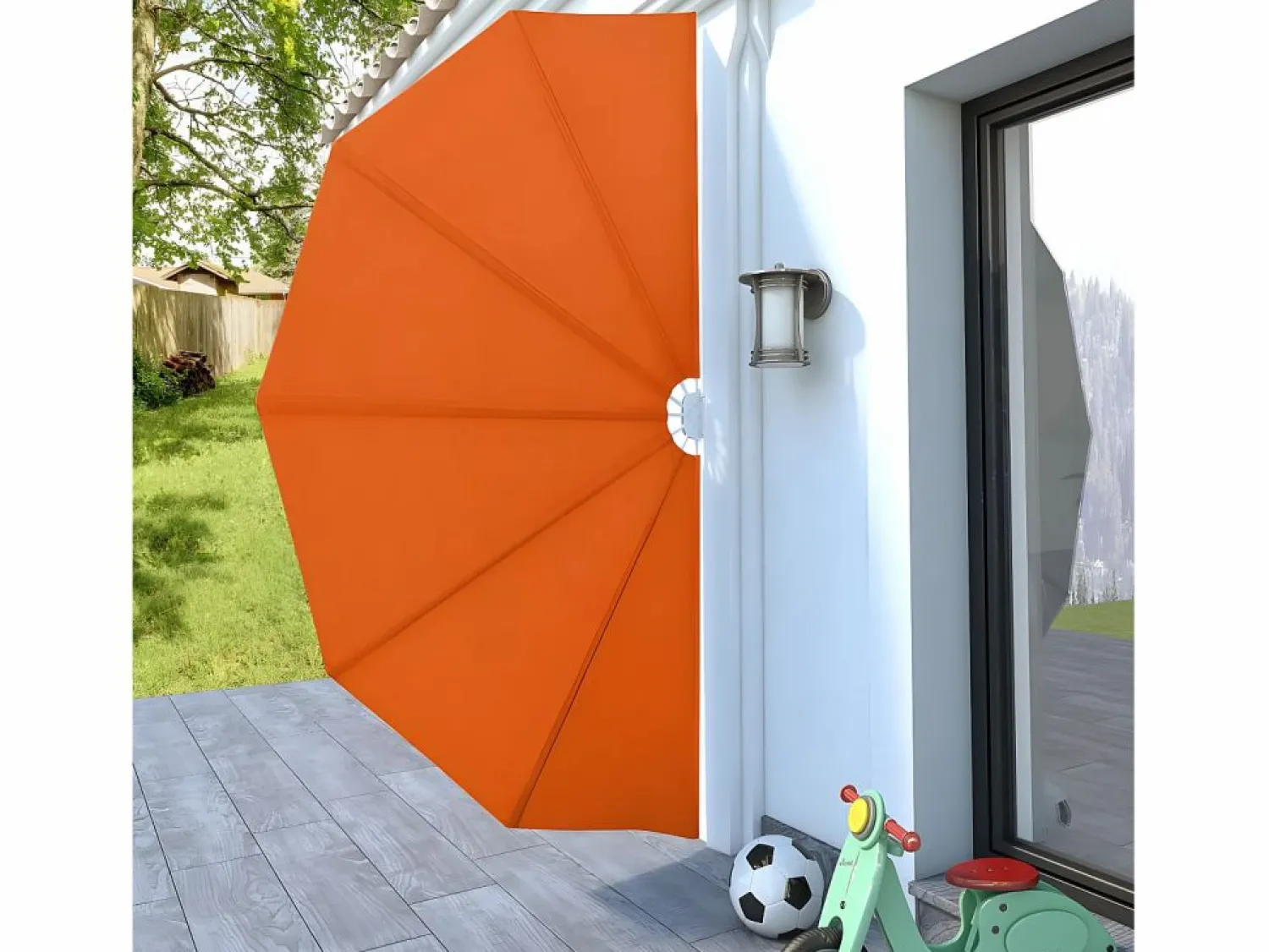 Toldo lateral plegable terraza color terracota 160 cm ES47221 Marquesina