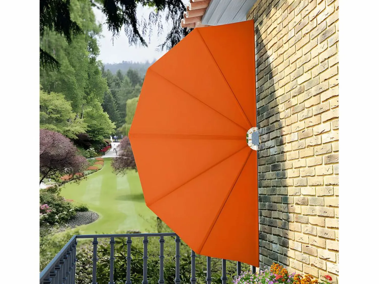 Toldo lateral plegable terraza color terracota 160 cm ES47221 Marquesina