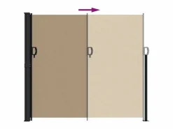 Outlet Toldo lateral retráctil gris taupe 180x600 cm ES730615 Marquesina