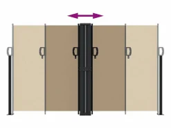 Toldo lateral retráctil gris taupe 140x600 cm ES853592