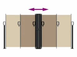 Discount Toldo lateral retráctil gris taupe 120x600 cm ES738201 Topo