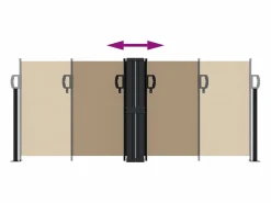 Toldo lateral retráctil gris taupe 100x600 cm ES578358