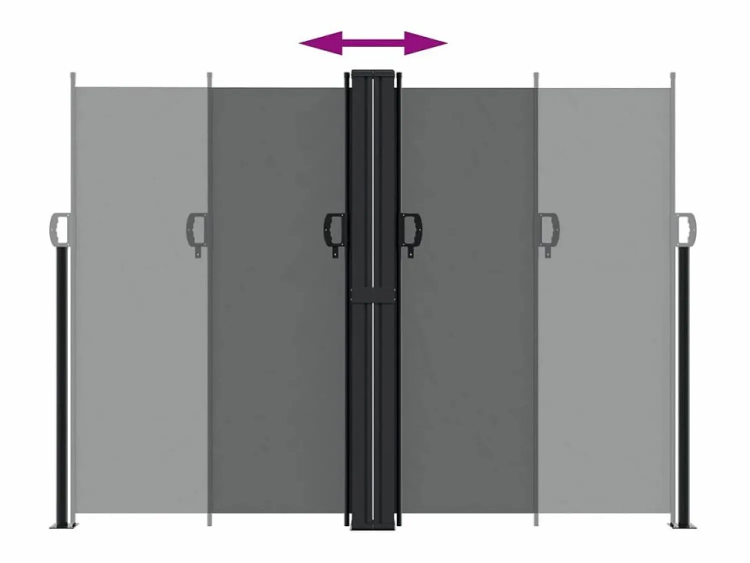 New Toldo lateral retráctil 180x1000 cm ES769651 Gris antracita