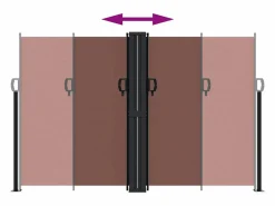 Toldo lateral retráctil marrón 160x600 cm ES838443