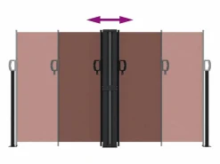 Outlet Toldo lateral retráctil marrón 140x1000 cm ES208415 Marru00f3n