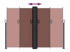 Outlet Toldo lateral retráctil marrón 180x600 cm ES756111 Marru00f3n