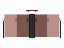 Toldo lateral retráctil marrón 100x600 cm ES730777