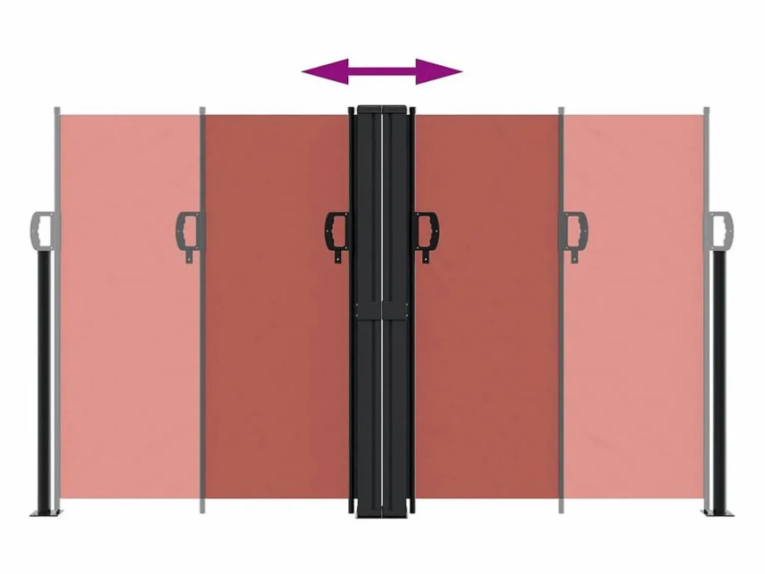 Outlet Toldo lateral retráctil terracota 140x600 cm ES976547 Marquesina