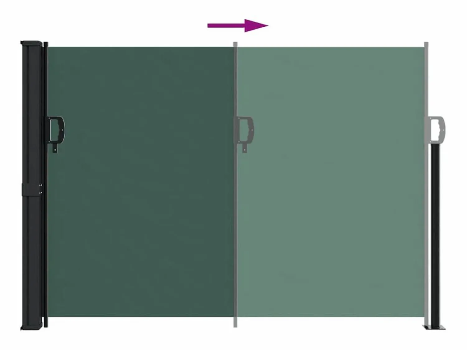 Clearance Toldo lateral retráctil oscuro 140x500 cm ES183323 Marquesina