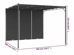 New vidaxl Toldo Lof con cortina lateral antracita 2,25x3x3 m Gris antracita