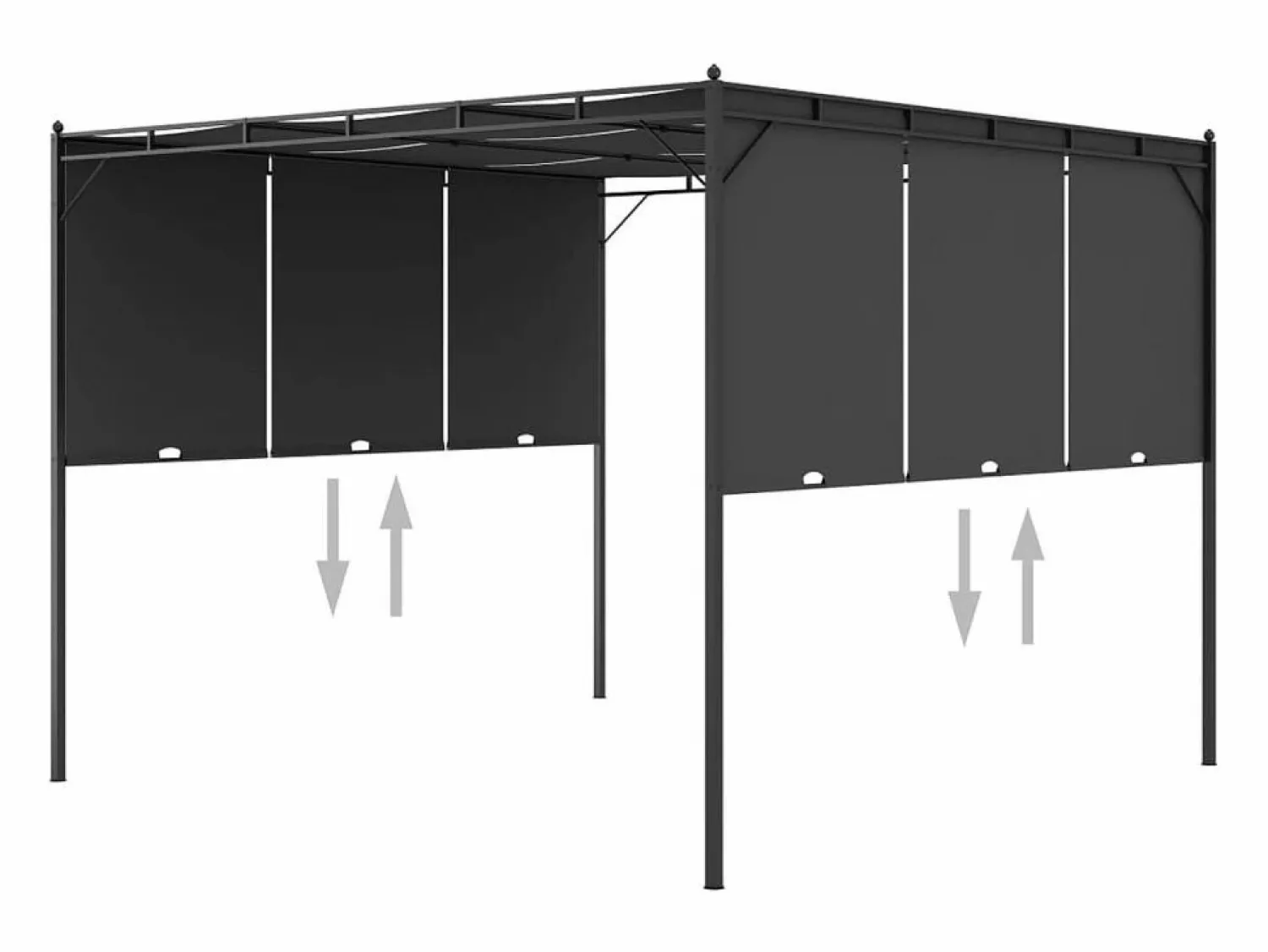 New vidaxl Toldo Lof con cortina lateral antracita 2,25x3x3 m Gris antracita