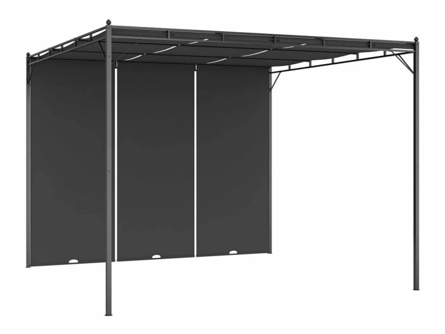 New vidaxl Toldo Lof con cortina lateral antracita 2,25x3x3 m Gris antracita