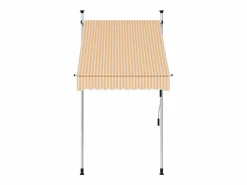 Toldo manual retráctil 100 cm y blanco a rayas ES980219