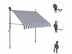 Toldo manual retráctil con LED y blanco 100 cm ES10403