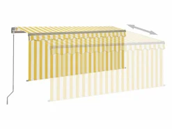 Toldo manual retráctil con persiana LED blanco 3x2,5m ES281127