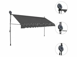 Online Toldo manual retráctil con LED 350 cm ES14133 Marquesina