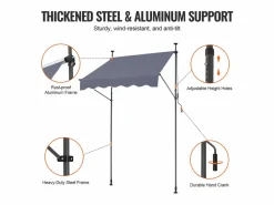Hot Toldo Manual Retráctil SucceBuy Para Terraza 149,86 x 119,38 cm Con Manivela Oscuro Toldo Parasol Retráctil Estor Y Toldo