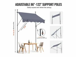 Hot Toldo Manual Retráctil SucceBuy Para Terraza 149,86 x 119,38 cm Con Manivela Oscuro Toldo Parasol Retráctil Estor Y Toldo