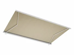 Vente-unique Toldo motorizado con LEDs y cofre integrado 5 x 3,5 m lona acrílica beige - GALAXA