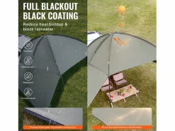 Toldo para Vehículo SucceBuy, Cubierta Sombra 305 x 213 cm, PU2000mm UV50+, para Camiones, SUV, Furgonetas, Autocaravanas