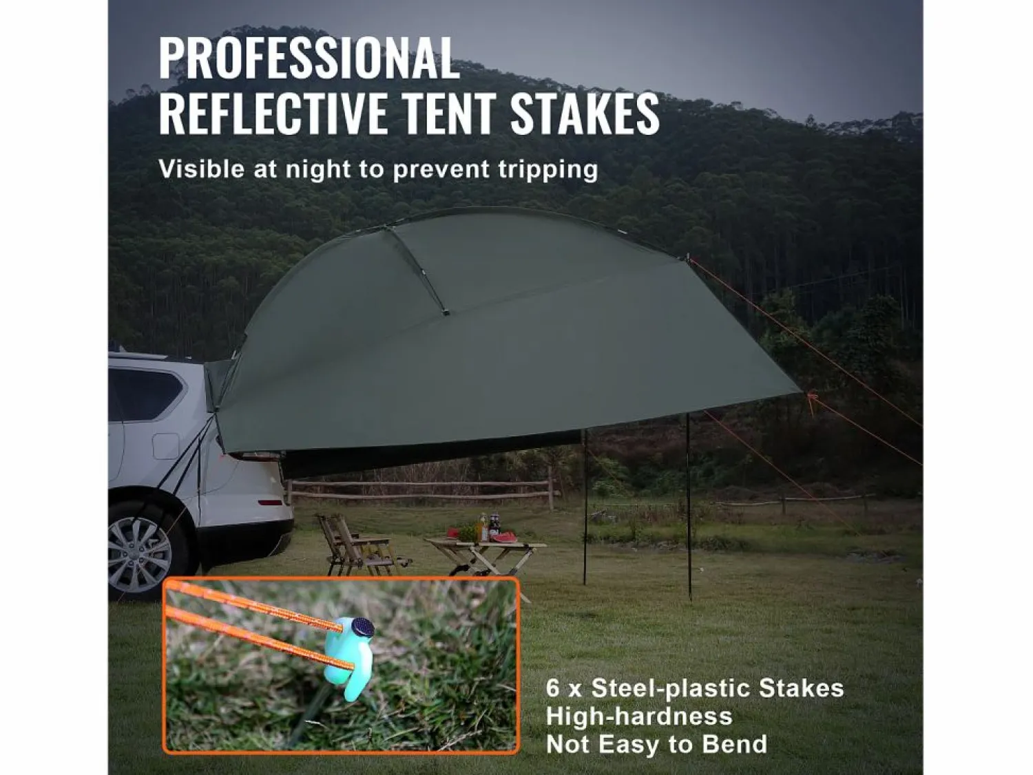 Toldo para Vehículo SucceBuy, Cubierta Sombra 305 x 213 cm, PU2000mm UV50+, para Camiones, SUV, Furgonetas, Autocaravanas