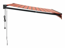 Sale Toldo retráctil automático naranja y marrón 3,5x2,5 m ES82634 Marquesina