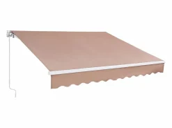 Sale Toldo Retráctil Manual para Patio SucceBuy, 366 x 305 CM, Toldo Retráctil para Patio, Protección Solar con Manivela Estor Y Toldo