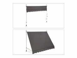 Helloshop26 Toldo telescópico para balcón con manivela altura regulable resistente a los rayos UV poliéster acero 250 x 120 cm 13_0002541_4 Gris