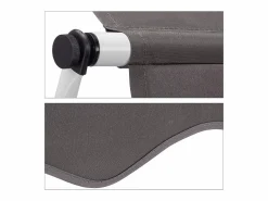 Helloshop26 Toldo telescópico para balcón con manivela altura regulable resistente a los rayos UV poliéster acero 250 x 120 cm 13_0002541_4 Gris