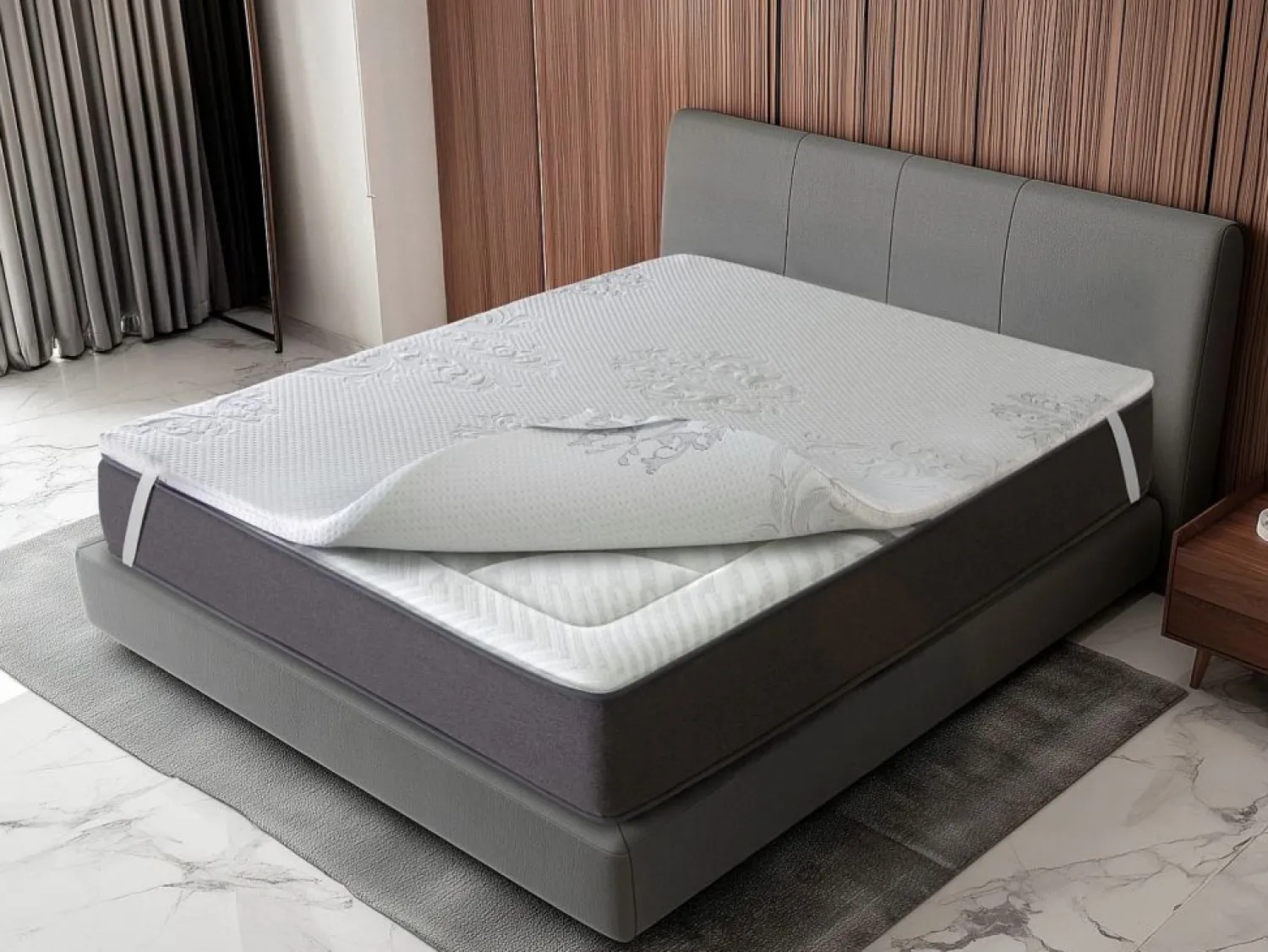 Sale Toper viscoelástico 135x190 INFINIUM Altura 4 cm| Efecto memoria| De funda|Lavable Sobrecolchón