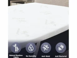Discount The White Stone Topper de Látex Natural 135x190 | Bambú transpirable, desenfundable