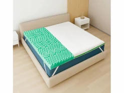 Hot The White Stone Topper matrimonial 160 x 200 Memory Foam Breeze 9 zonas | Altura 5 cm | Hecho en Italia