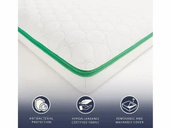 Hot The White Stone Topper matrimonial 160 x 200 Memory Foam Breeze 9 zonas | Altura 5 cm | Hecho en Italia