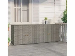 Garden Furniture Torgnyr Armario de almacenaje de jardín ratán PE 198x55,5x80 cm Gris