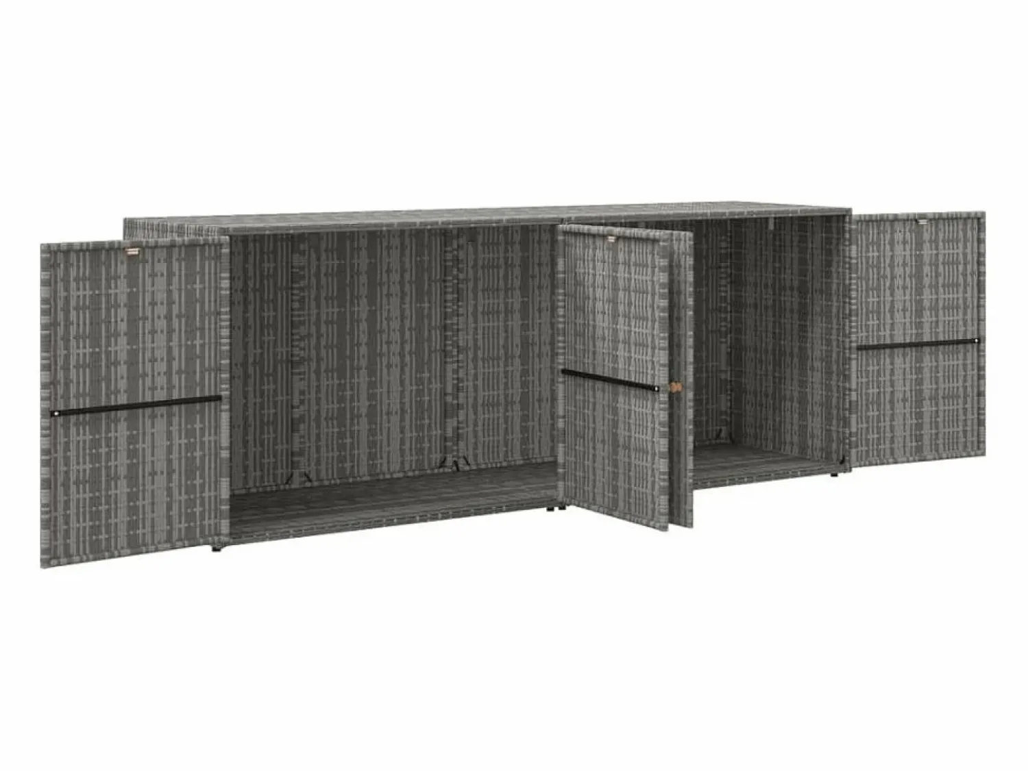 Garden Furniture Torgnyr Armario de almacenaje de jardín ratán PE 198x55,5x80 cm Gris