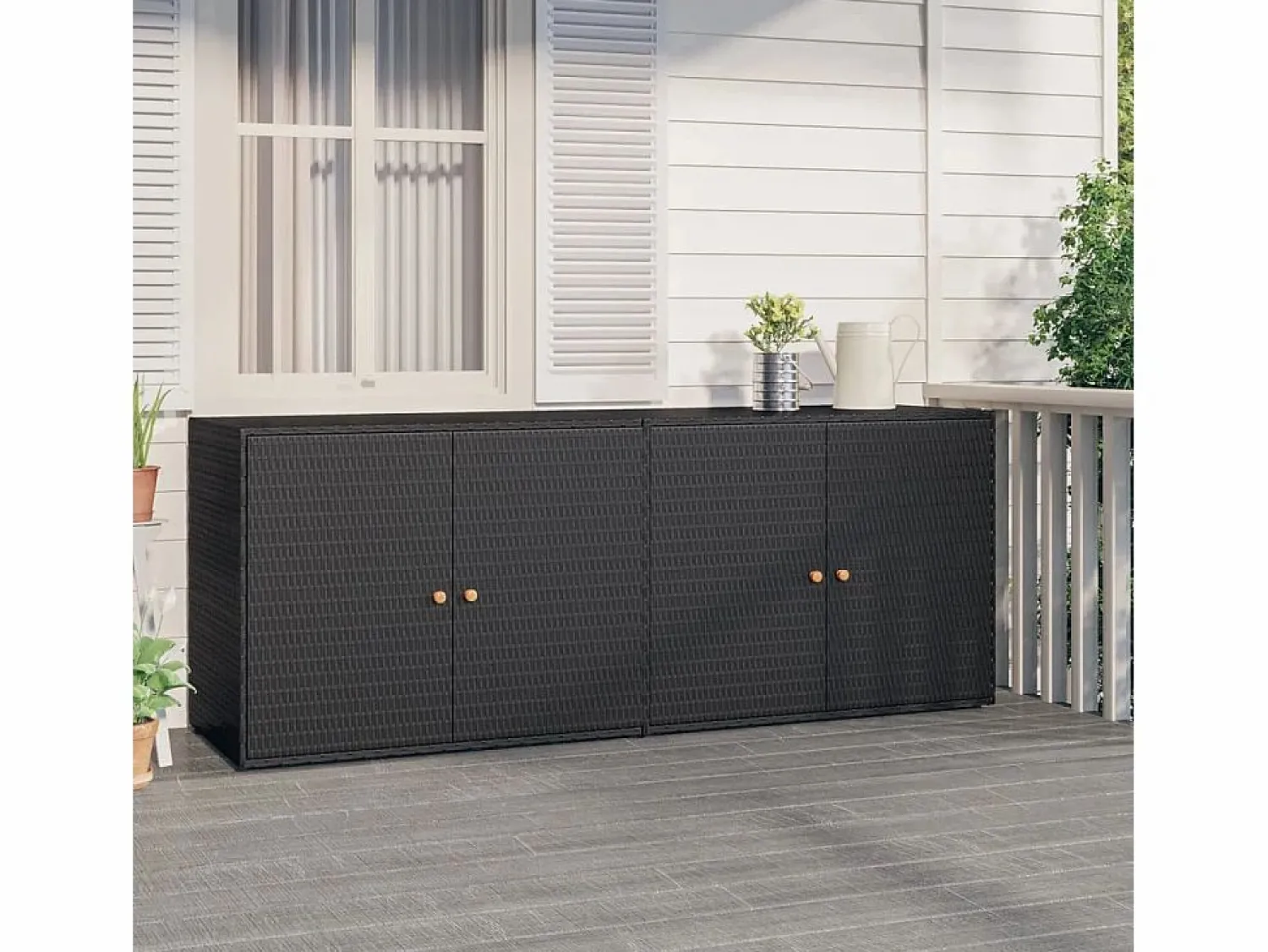 Garden Furniture Torgnyr Armario de jardín 198x55,5x80 cm Ratán sintético