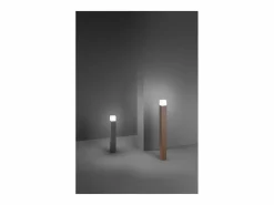 Torre - Bolardo de jardín con 1 bombilla E27 máx. 20 W IP54, aluminio pintado, bolardo para exterior, claro, altura 90 cm - Perenz Gris