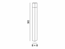 Torre - Bolardo de jardín con 1 bombilla E27 máx. 20 W IP54, aluminio pintado, bolardo para exterior, claro, altura 90 cm - Perenz Gris