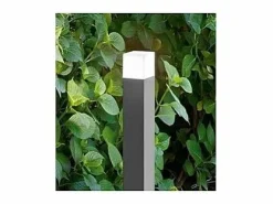 Torre - Bolardo de jardín con 1 bombilla E27 máx. 20 W IP54, aluminio pintado, bolardo para exterior, claro, altura 60 cm - Perenz
