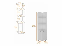 TuHome Torre de baño Malibu en Melamina, con 2 puertas y 3 repisas , 158 cm X 37.5 cm X 36 cm , Blanco