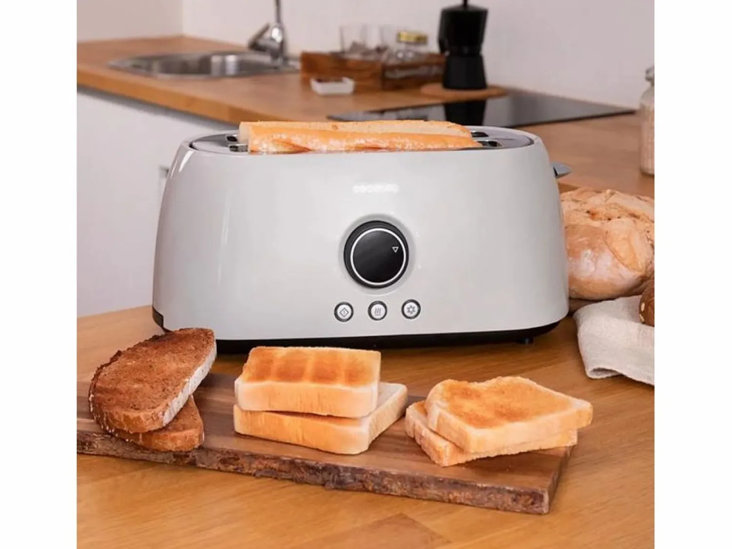 Outlet Tostador Cecotec ClassicToast 15000 Extra Double 1500W 4 rebanadas pantalla digital Pequeño Electrodoméstico