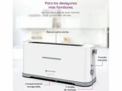 Online Basic Tostador TS-40 EasyToast Grunkel 980W 7 niveles 2 rebanadas Blanco